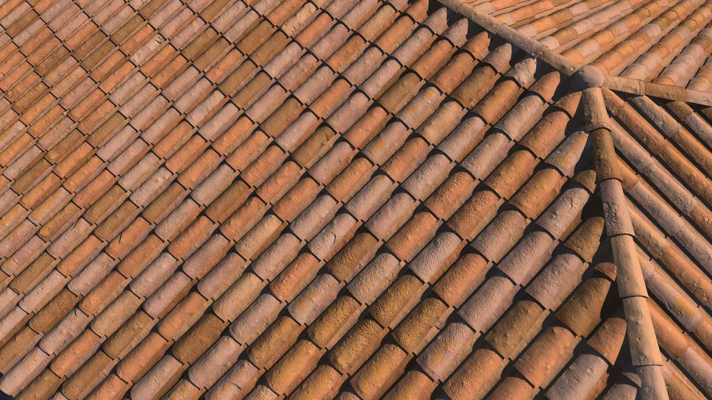 Old terracotta roof tiles